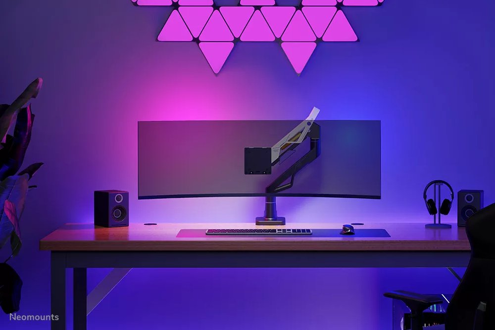 Neomounts DS70-256BL1 ACE Gaming Desk Mount, single display up to 57"  (Topfix clamp/grommet)