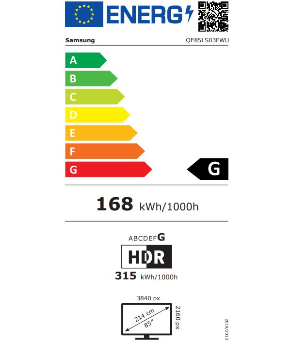 SAMSUNG SMART NEO QLED TV 85"/ The Frame QE85LS03FW/ 4K Ultra HD/ DVB-T2/S2/C/ H.265/HEVC/ 5xHDMI/ 2xUSB/ Wi-Fi/ LAN/ G