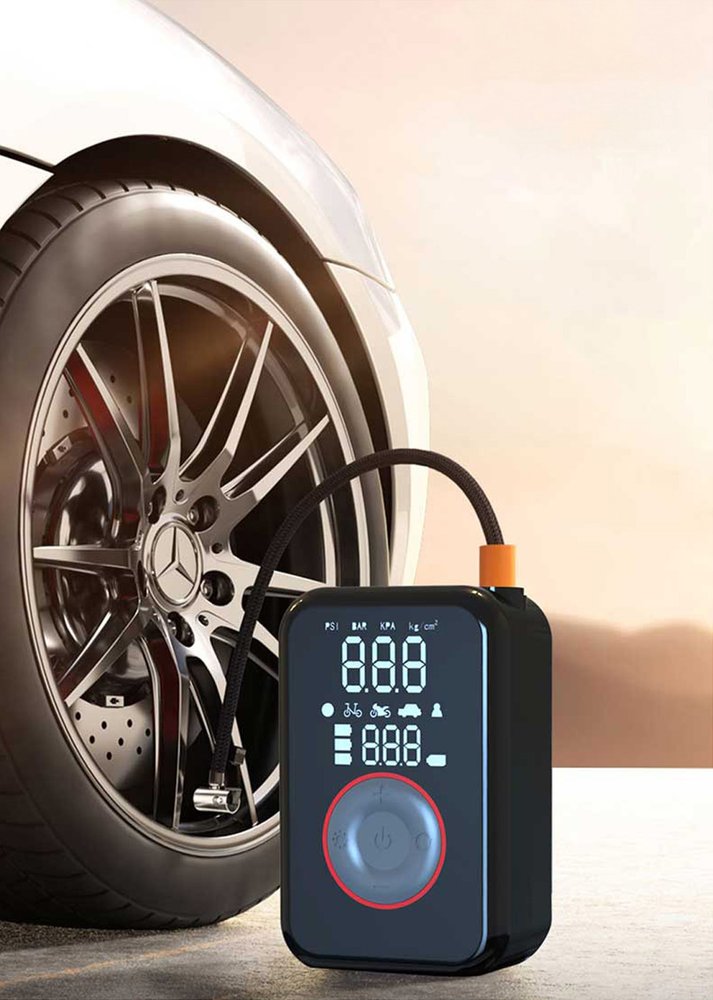 PATONA cestovní mini kompresor do auta, na kolo/ powerbank 4000 mAh/ LED SOS/ USB-A/ USB-C/ LCD