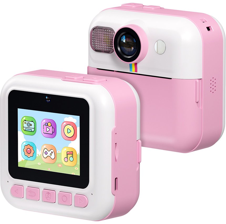 COLORWAY dětský fotoaparát a kamera s tiskárnou CW-PHP01P/ 2,4" IPS/ 1500mAh/ USB-C/ Android/ iOS/ růžová