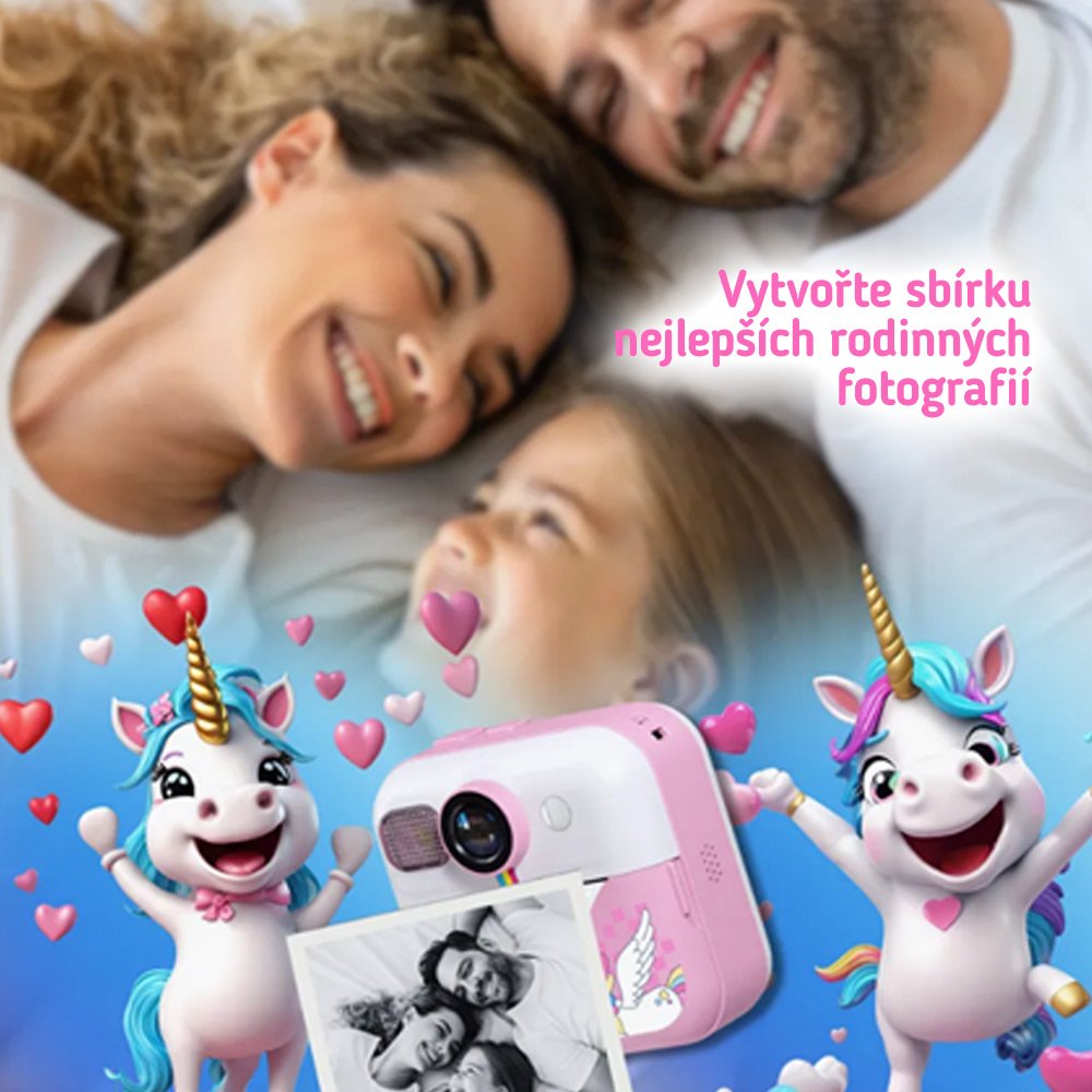 COLORWAY dětský fotoaparát a kamera s tiskárnou CW-PHP01P/ 2,4" IPS/ 1500mAh/ USB-C/ Android/ iOS/ růžová