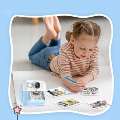 COLORWAY dětský fotoaparát a kamera s tiskárnou CW-PHP01B/ 2,4" IPS/ 1500mAh/ USB-C/ Android/ iOS/ modrá