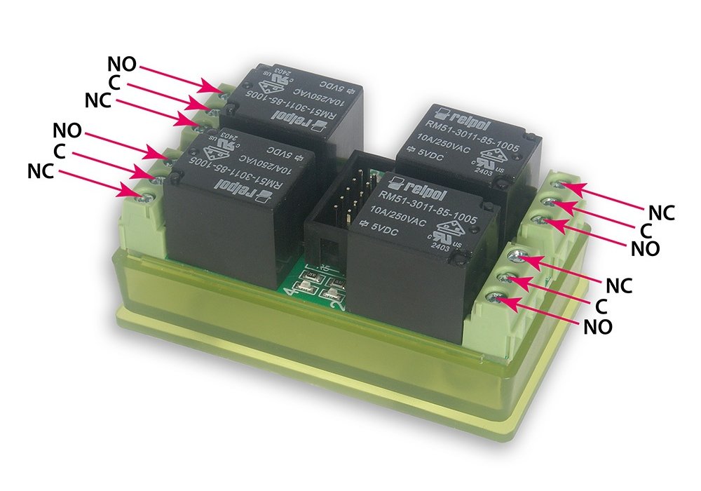 TINYCONTROL rozšiřující modul pro LAN ovladači, 4x relé 10A