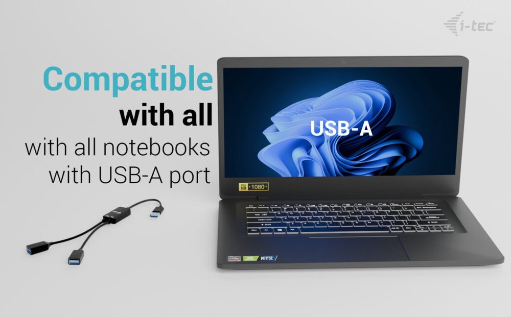 i-tec USB-A kabel HUB 2 port (2x USB-A)