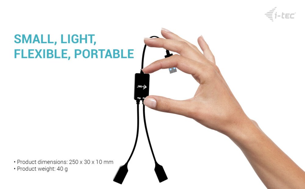 i-tec USB-A kabel HUB 2 port (2x USB-A)