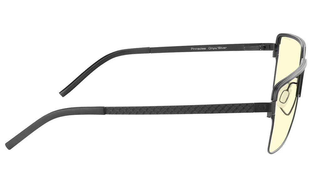 GUNNAR kancelářske/herní brýle  PINNACLES ONYX-SILVER jantarová skla BLF 65 GUNNAR focus