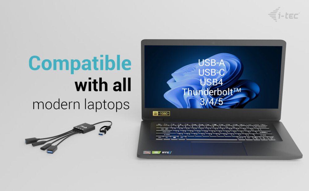 i-tec USB-C/USB-A kabel HUB 4 port (2x USB-C, 2x USB-A)