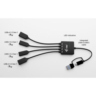 i-tec USB-C/USB-A kabel HUB 4 port (2x USB-C, 2x USB-A)