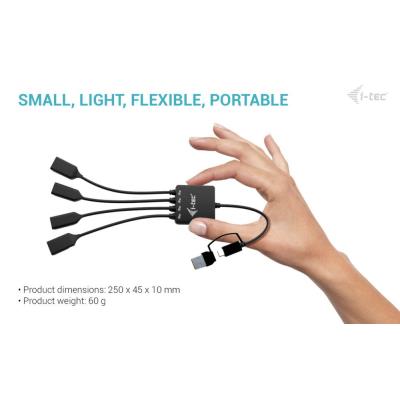 i-tec USB-C/USB-A kabel HUB 4 port (2x USB-C, 2x USB-A)
