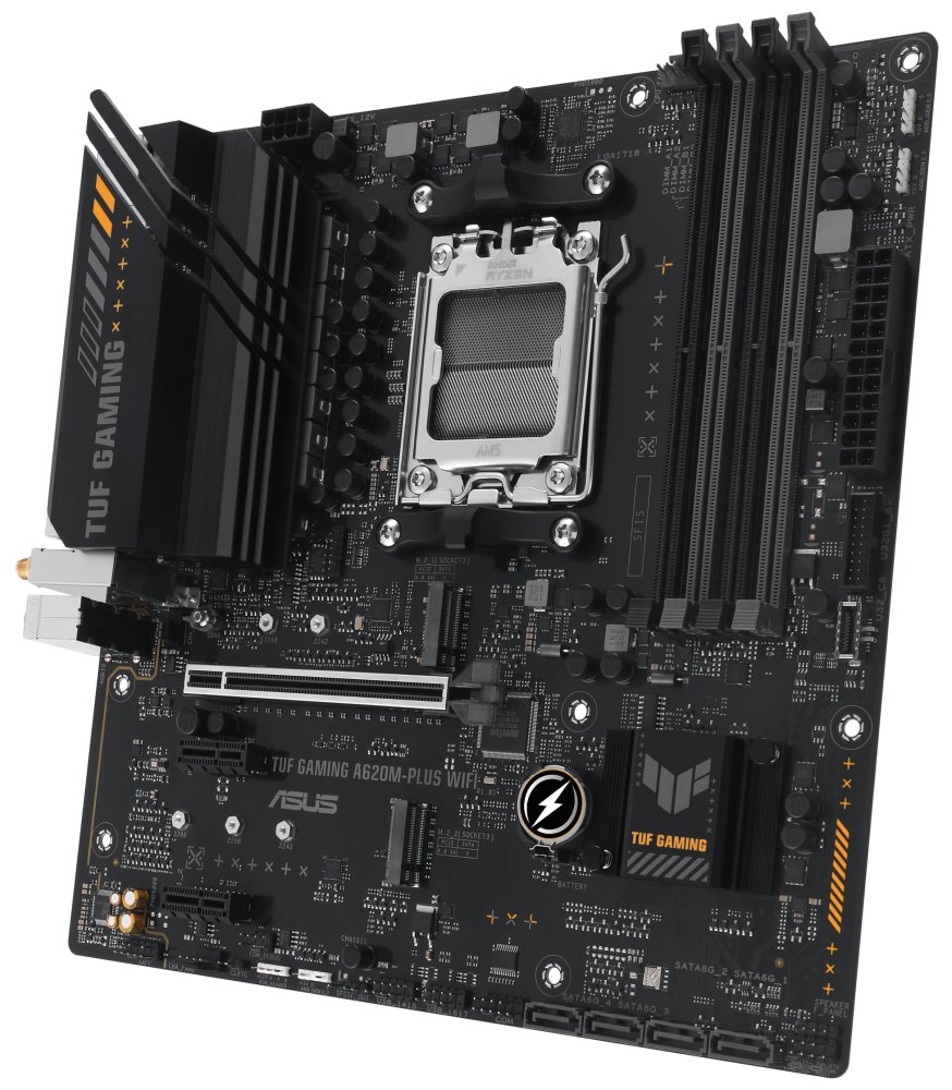 ASUS TUF GAMING A620M-PLUS WIFI / A620 / AM5 / 4x DDR5 / M.2 / HDMI / 2x DP / WiFi / mATX