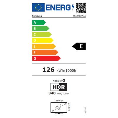 SAMSUNG SMART QLED TV 85"/ QE85Q8F/ 4K Ultra HD 3840x2160/ DVB-T2/S2/C/ H.265/HEVC/ 3xHDMI/ 2xUSB/ Wi-Fi/ LAN/ E