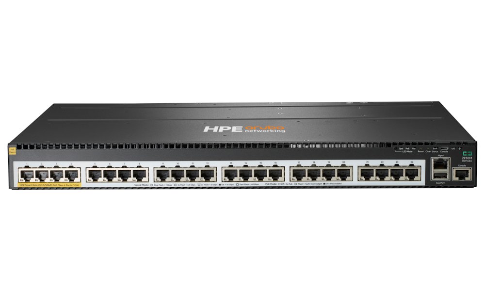 HPE Aruba Networking 2930M 24SR PoE Class 6 1s Switch