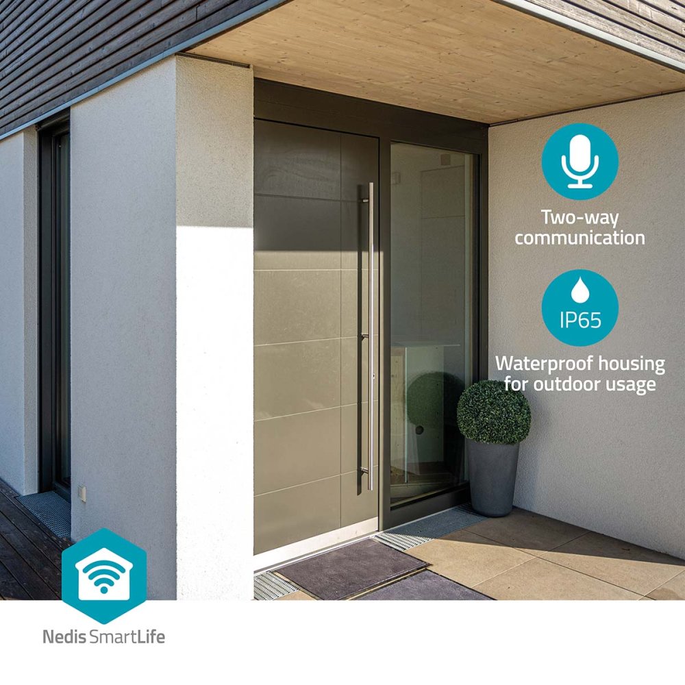 NEDIS IP kamera/ venkovní/ IP65/ Wi-Fi/ 3Mpix/ Full HD 1296p/ Onvif/ reflektor/ detekce pohybu/ noční vidění 10m/ bílá