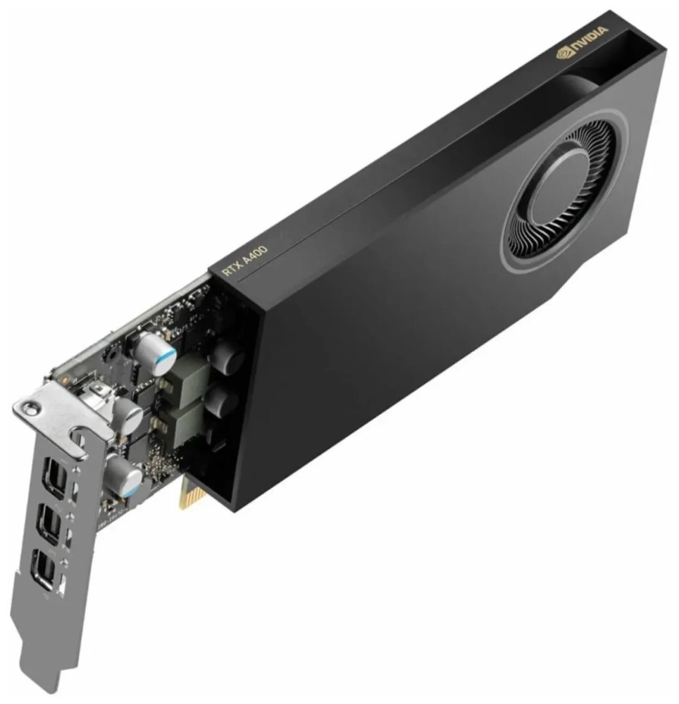 NVIDIA RTX A400 / 4GB GDDR6 / PCIe 4.0 x8 / 4x MiniDP / Low Profile bracket v balení