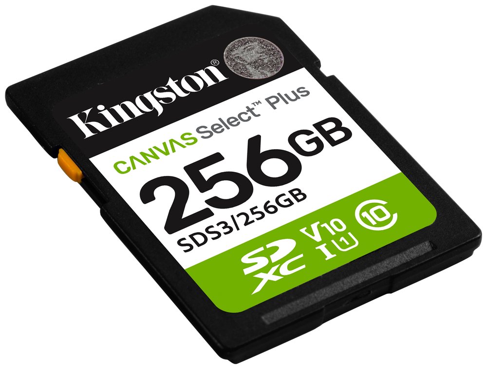 KINGSTON Canvas Select Plus Gen3 256GB SDXC / C10 / UHS-I U1 V10 / up to  150MB/s