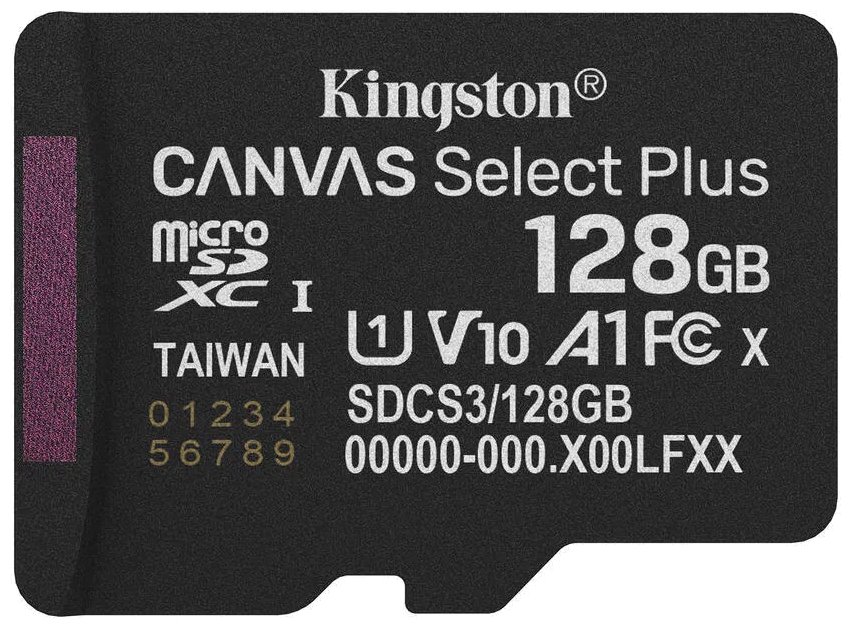 KINGSTON Canvas Select Plus Gen3 128GB microSDXC / A1 / up to  150MB/s  / vč. adaptéru
