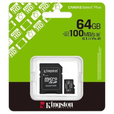 KINGSTON Canvas Select Plus Gen3 64GB microSDXC / A1 / up to  100MB/s  / vč. adaptéru