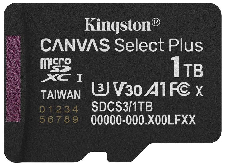 KINGSTON Canvas Select Plus Gen3 1TB microSDXC / A1 / up to  150MB/s  / vč. adaptéru