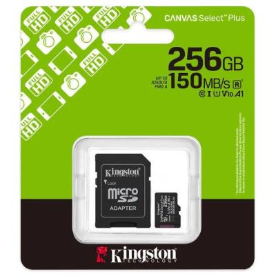 KINGSTON Canvas Select Plus Gen3 256GB microSDXC / A1 / up to  150MB/s  / vč. adaptéru