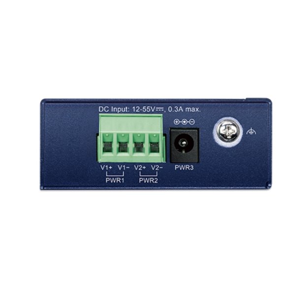 Planet IGS-500T-E, 5x 1000Base-T, DIN, IP40, rozšířený teplotní rozsah -40~75°C, ESD+EFT do 6kV, triple 12~55VDC, 250m