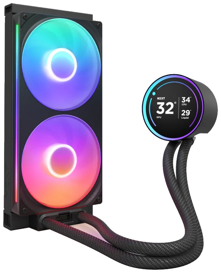 NZXT vodní chladič Kraken 280 ELITE RGB / 2x140mm RGB fan / 4-pin PWM / LCD disp. / 6 let