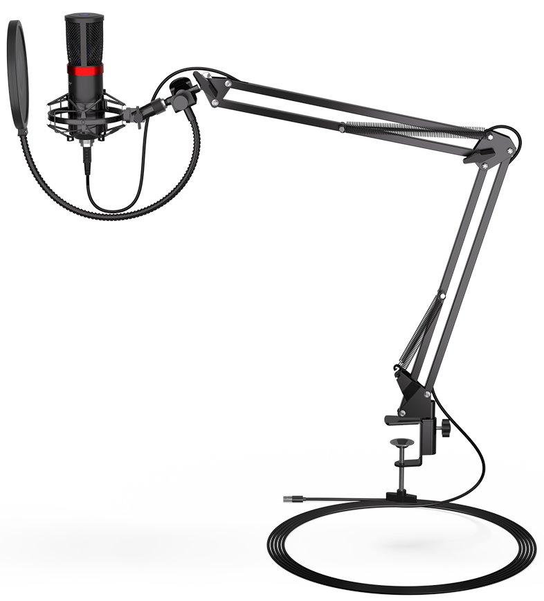 POŠKOZENÝ OBAL - Endorfy mikrofon Streaming / streamovací / rameno / pop-up filtr  / USB-A