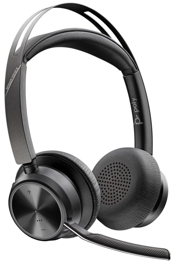 Poly Voyager Focus 2 Microsoft Teams Certified USB-C-C Headset +USB-C/A Adapter +Charging Stand