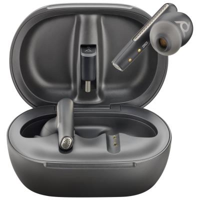 Poly Voyager Free 60+ UC M Carbon Black Earbuds +BT700 USB-C Adapter +Touchscreen Charge Case