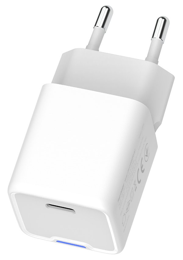 COLORWAY 1x USB-C/ síťová nabíječka/ GaN/ PD/ PPS/ 20W/ Bílá