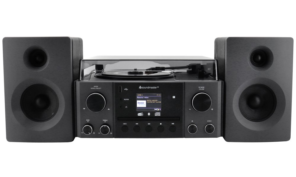 Soundmaster Elite line MCD1950SW/ Gramofon/ CD/ BT/ DAB+/ MP3/ 2x10W/ černý