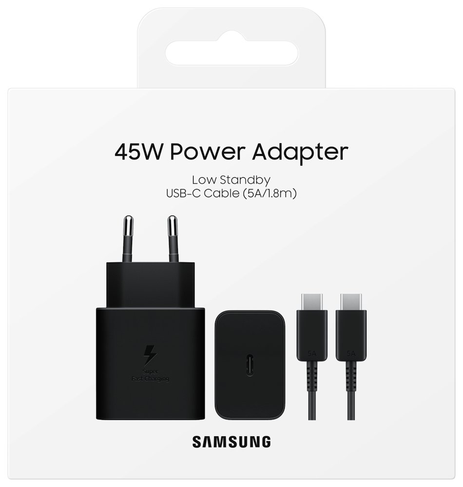 Samsung Nabíječka 45W, s USB-C kabelem 1,8m 1xUSB-C EP-T4511XBEGEU černá