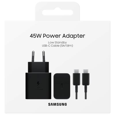 Samsung Nabíječka 45W, s USB-C kabelem 1,8m 1xUSB-C EP-T4511XBEGEU černá