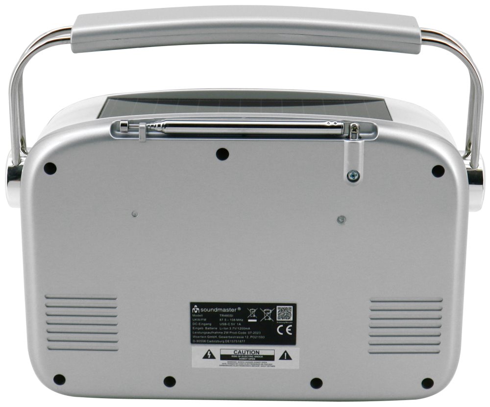 Soundmaster TR480SI rádio/ FM/ UKW/ Solární panel/ Baterie/ Stříbrné