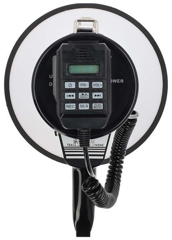 POŠKOZENÝ OBAL - NEDIS megafon/ BT/ rozsah 1500m/ hlasitost 120dB/ odnímatelný mikrofon/ vestavěná siréna/ ramenní popruh/ čer...