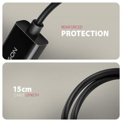AXAGON adaptér DP na HDMI / RVD-HI20N / 4K/60Hz / HDCP 2.2 / 0,15m / černý