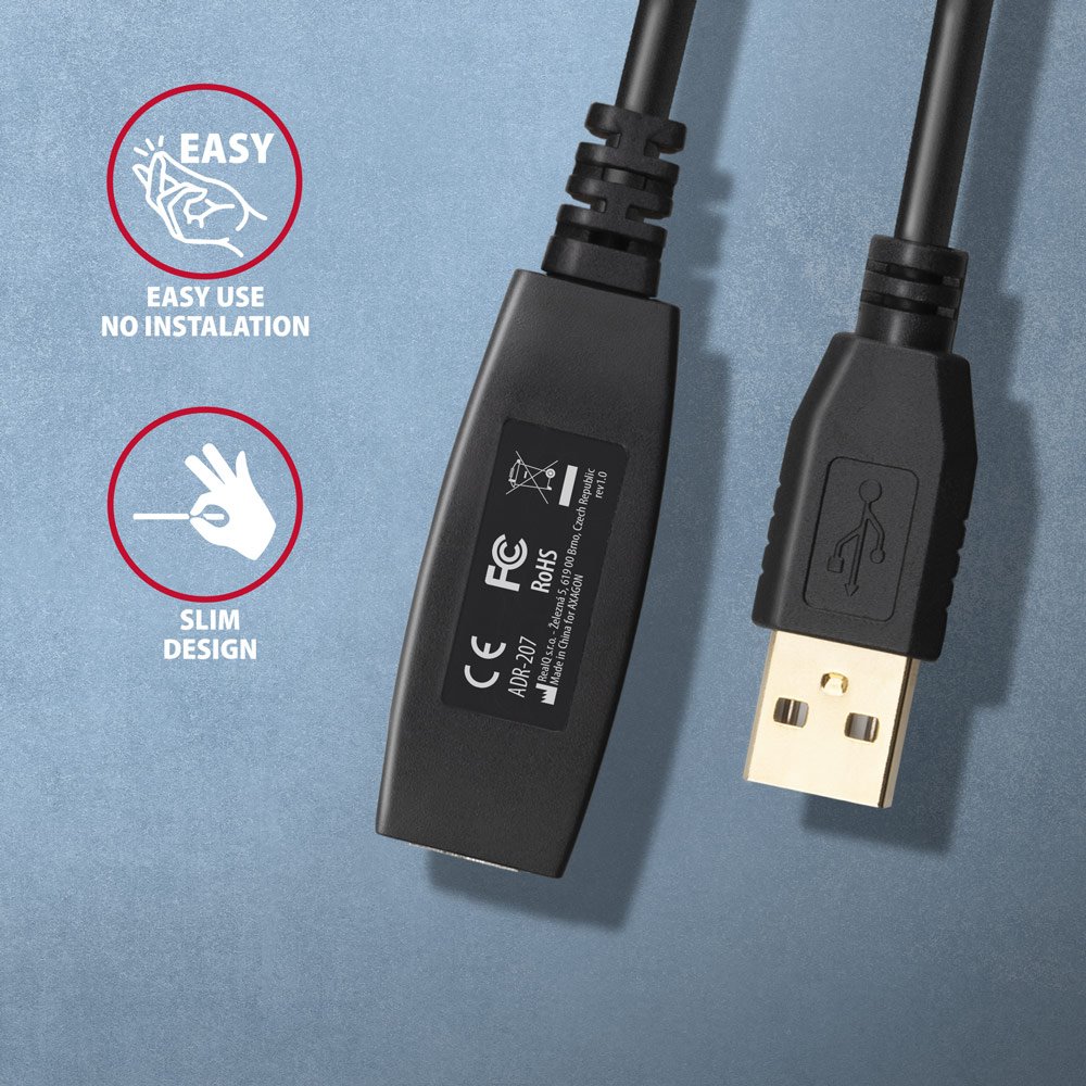 AXAGON aktivní prodlužka/repeater USB2.0 / ADR-207 / 7,5m
