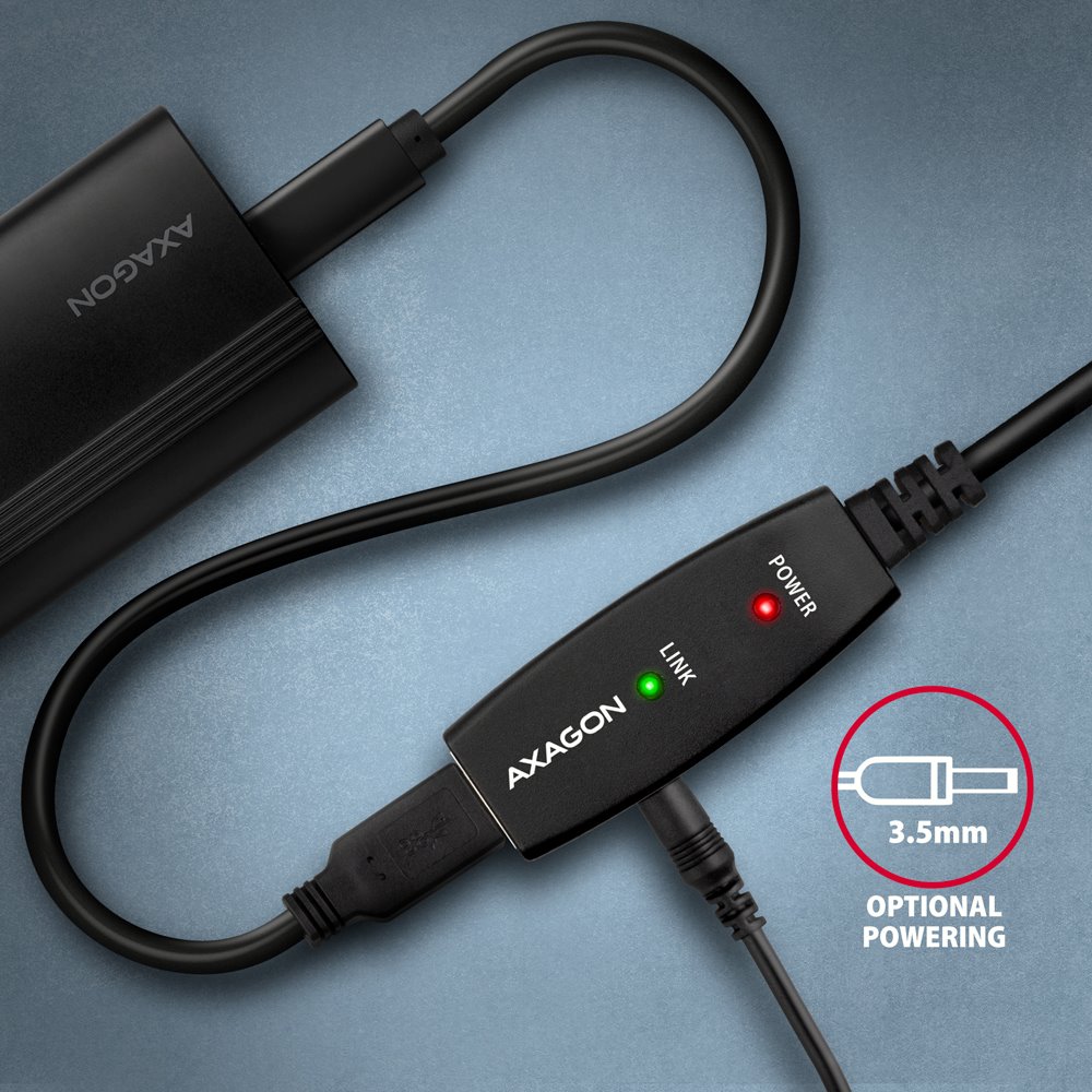 AXAGON aktivní prodlužka/repeater USB2.0 / ADR-207 / 7,5m
