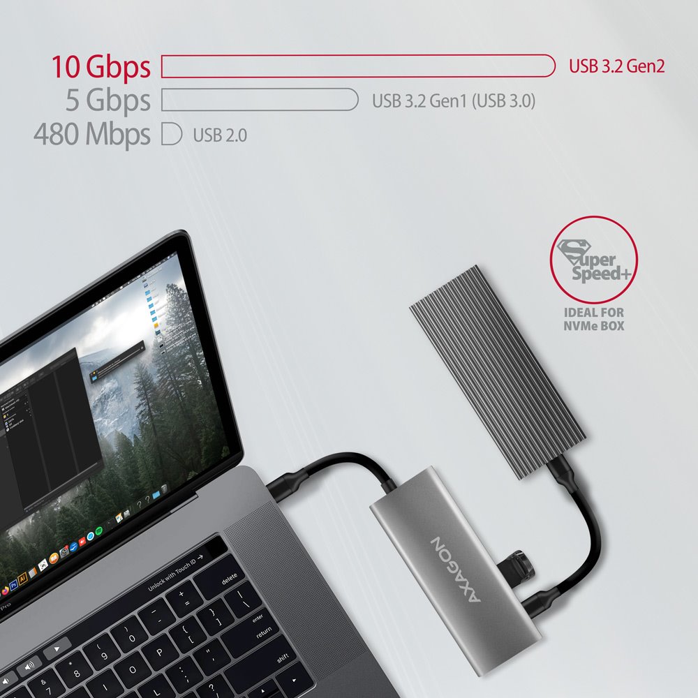 AXAGON multi USB-C hub 5in1 / HMC-5G21 / PD 60W / 2xUSB-C / 2xUSB-A / 1xHDMI / kabel 15cm