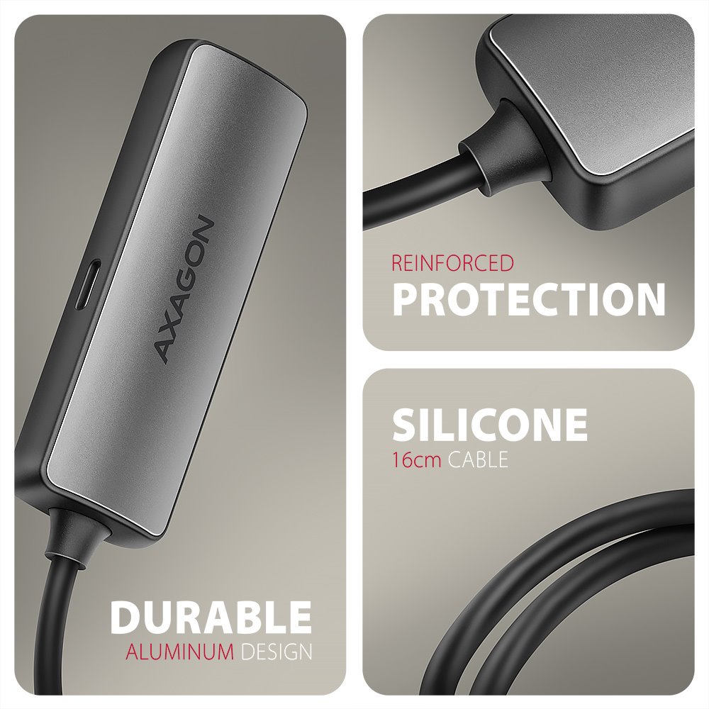 AXAGON adaptér USB-C na HDMI / RVC-HI8KPD / 8K/60Hz, 4K/144Hz / HDCP 2.3 / PD 100W / 0,16m / černý