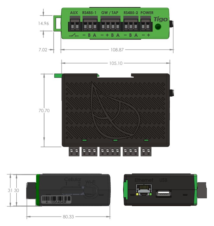 Tigo Energy CCA Komunikační centrum pro Tigo TS4