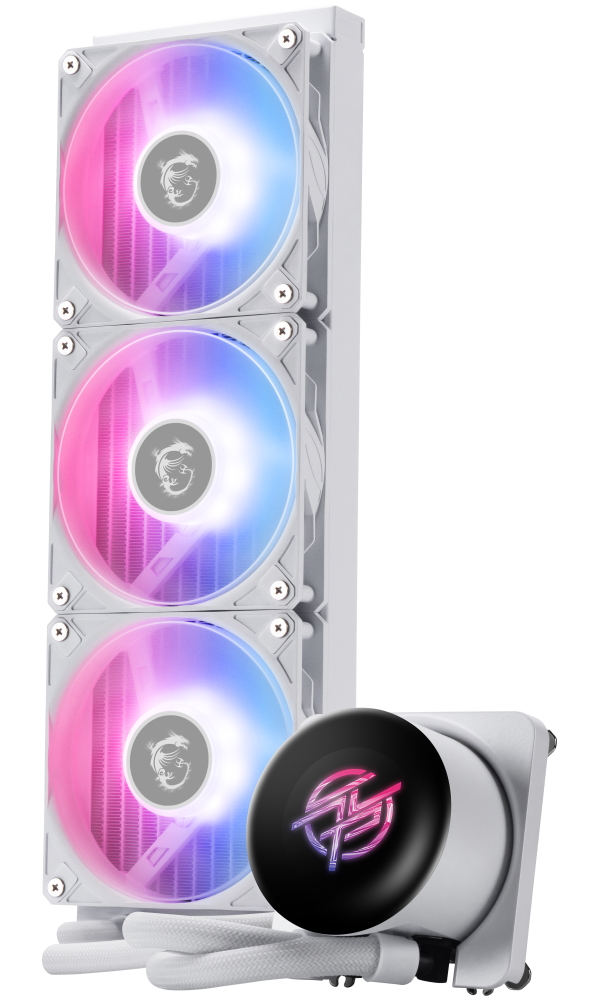 MSI vodní chladič CPU MPG CORELIQUID P13 360 WHITE/ 3x 120mm ARGB fan/ 2,1" display / bílý