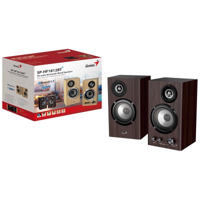 GENIUS repro SP-HF1812BT Dark Brown/ 2.0/ 50W/ Bluetooth 5.3/ dřevěné/ barva tmavé dřevo