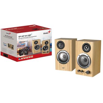 GENIUS repro SP-HF1812BT Pine Wood/ 2.0/ 50W/ Bluetooth 5.3/ dřevěné/ barva světlé dřevo
