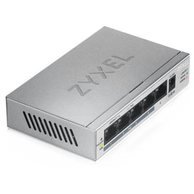 Zyxel GS1005-HP, 5 Port Gigabit PoE+ unmanaged desktop Switch, 4 x PoE, 60 Watt