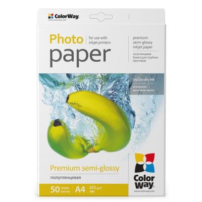 COLORWAY fotopapír/ premium semi-glossy 255g/m2, A4/ 50 kusů