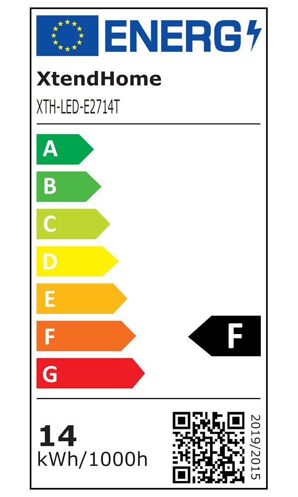 Xtend Home smart LED žárovka, E27, RGB+W, 14W, 1400lm, barevná, stmívatelná, WiFi, Tuya