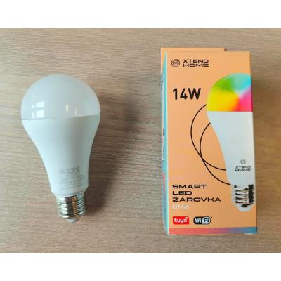 Xtend Home smart LED žárovka, E27, RGB+W, 14W, 1400lm, barevná, stmívatelná, WiFi, Tuya