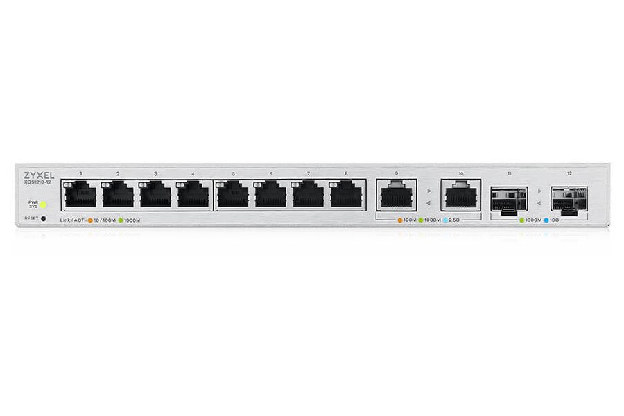 Zyxel XGS1210-12 v2, 12-Port Gigabit webmanaged Switch with 8 port 1G + 2-Port 2.5G + 2-Port SFP+