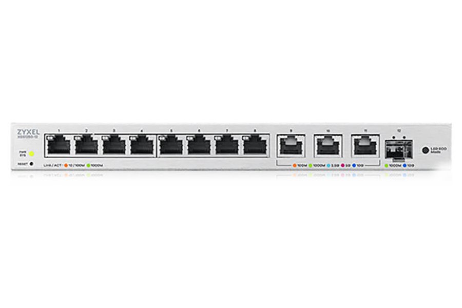 Zyxel XGS1250-12 v2, 12-Port Gigabit webmanaged Desktop Switch with 8 port 1G + 3-Port MultiGig 1/2.5/5/10G + 1-Port SFP