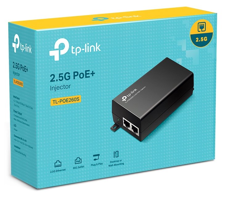 TP-Link POE260S 2,5 Gigabitový PoE injektor, 802.3af/at, 30W